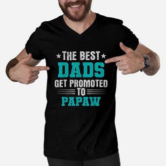 The Best Dads Get Promoted, best christmas gifts for dad Men V-Neck Tshirt - Seseable
