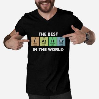 The Best Fathers In The World Periodic Table Scienceb Father Day Shirt Men V-Neck Tshirt - Seseable