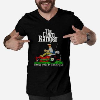 The Lawn Ranger Funny Dad Father Men V-Neck Tshirt - Seseable