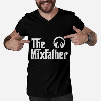 The Mix Father Funny Disk Jockey Men V-Neck Tshirt - Seseable