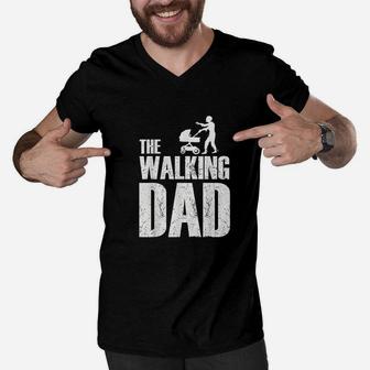 The Walking Dad Funny Fathers Day Gift For Funny Dad Men V-Neck Tshirt - Seseable