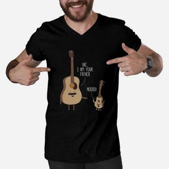 Uke I Am Your Father Shirt Ukulele Guitar Music Men V-Neck Tshirt - Seseable