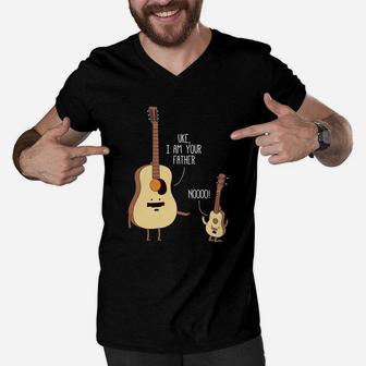 Uke I Am Your Father T Shirt Ukulele Guitar Music Men V-Neck Tshirt - Seseable
