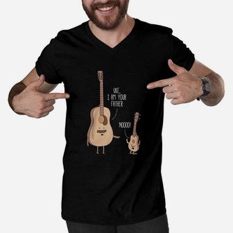 Uke I Am Your Father Ukulele Guitar Music Gift For Dad Family Men V-Neck Tshirt - Seseable