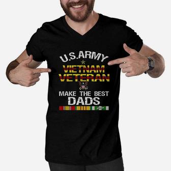 Us Army Vietnam Veteran Dad Fathers Day Gift Men V-Neck Tshirt - Seseable