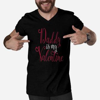 Valentine Daddy, dad birthday gifts Men V-Neck Tshirt - Seseable
