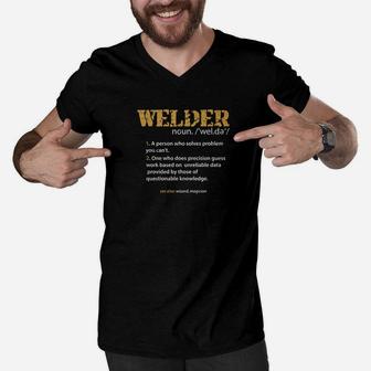Welder Definition Job Humor Dad Daddy Wizard Joke Shirt Men V-Neck Tshirt - Seseable