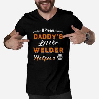 Welder Im Daddys Little Welder Helper Men V-Neck Tshirt - Seseable