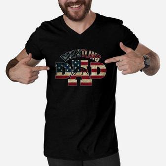 Wrestling Dad Shirts Gifts For Dads Of Wrestlers Men V-Neck Tshirt - Seseable