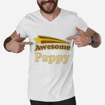 Awesome Pappy Fathers Day Gift, dad birthday gifts Men V-Neck Tshirt - Seseable