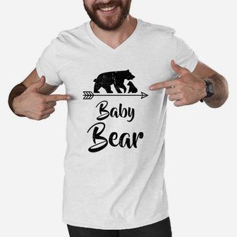 Baby Bear Fathers Day, dad birthday gifts Men V-Neck Tshirt - Seseable