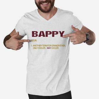 Bappy Funny Grandfather Definition Distressed Retro Men Gift Men V-Neck Tshirt - Seseable