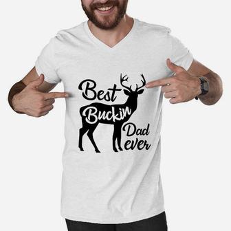 Best Buckin Dad Ever Men V-Neck Tshirt - Seseable