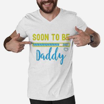 Dad 2021 Loading Soon To Be Daddy In Progress Men V-Neck Tshirt - Seseable