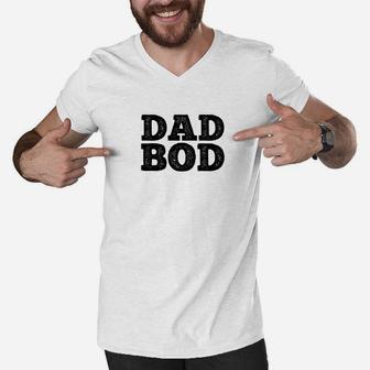Dad Bod Big Bold Workout Daddy Men V-Neck Tshirt - Seseable