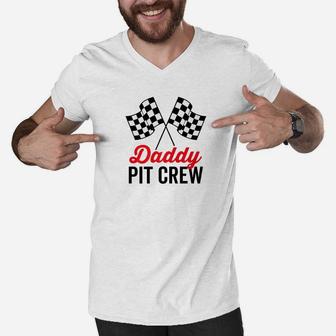 Daddy Pit Crew For Racing Party Costume Premium Men V-Neck Tshirt - Seseable