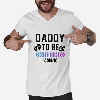 Daddy To Be Loading Future Father Men V-Neck Tshirt - Seseable