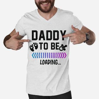 Daddy To Be Loading Future Father New Dad Men V-Neck Tshirt - Seseable