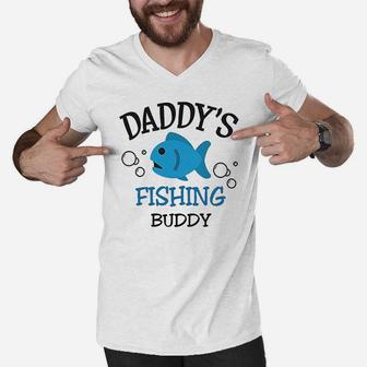 Daddys Dad Father Fishing Buddy Style B Fathers Day Men V-Neck Tshirt - Seseable