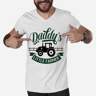 Daddys Little Farmer, dad birthday gifts Men V-Neck Tshirt - Seseable