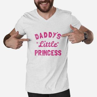 Daddys Little Princess Men V-Neck Tshirt - Seseable