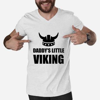 Daddys Little Viking Men V-Neck Tshirt - Seseable