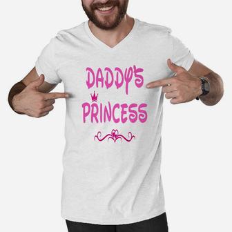 Daddys Princess Men V-Neck Tshirt - Seseable