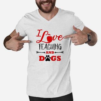 Dog Mom Dad Teacher Funny Gift End Of Year Present Men V-Neck Tshirt - Seseable