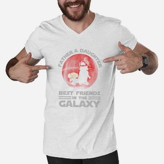 Father And And Daughter Best Friend In The Galaxy Men V-Neck Tshirt - Seseable