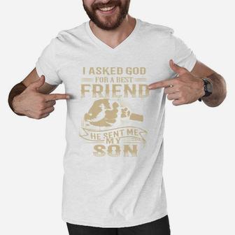 Father And Son Best Friend, best christmas gifts for dad Men V-Neck Tshirt - Seseable