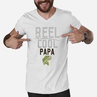 Fishing Papa T Shirt Funny Quote Fisherman Grandpa Gift Idea Men V-Neck Tshirt - Seseable