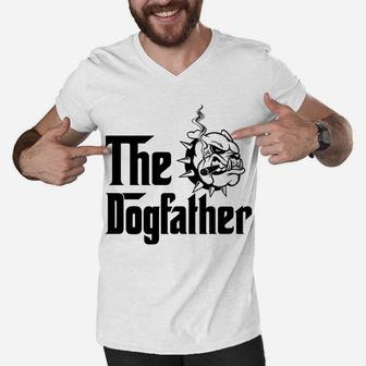 French Bulldog Dogfather Mafia, best christmas gifts for dad Men V-Neck Tshirt - Seseable