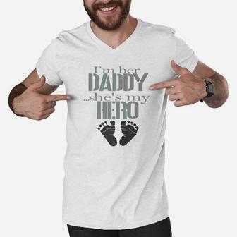 Im Her Daddy, best christmas gifts for dad Men V-Neck Tshirt - Seseable