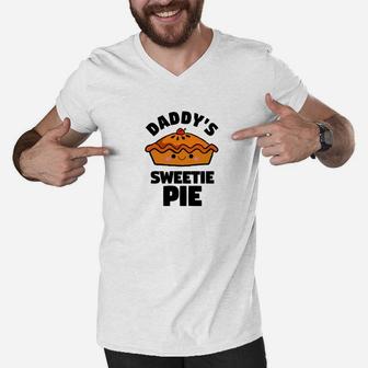 Kids Daddys Sweetie Pie Cute Funny Food Shirts Men V-Neck Tshirt - Seseable