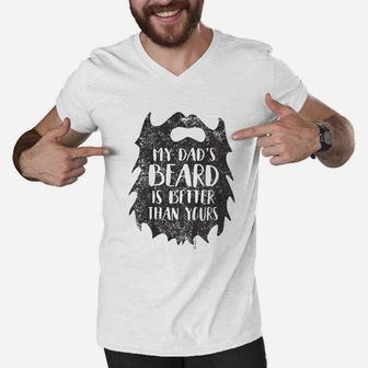 Kids My Dads Beard Is Better Than Yours Kids Men V-Neck Tshirt - Seseable