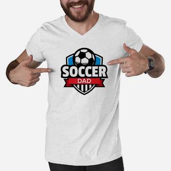 Mens Soccer Dad Fathers Day Mens Gif Premium Men V-Neck Tshirt - Seseable