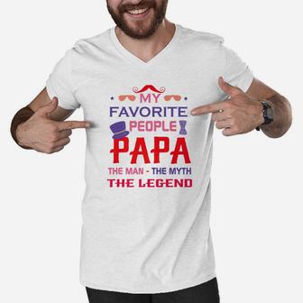 My Favorite Papa, best christmas gifts for dad Men V-Neck Tshirt - Seseable