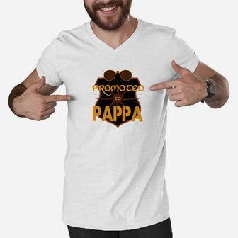 Promoted To Pappa Fathers Day Gift Men New Grandpa Premium Men V-Neck Tshirt - Seseable