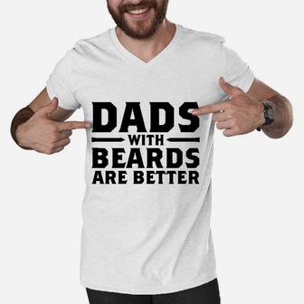 St Patricks Dads With Beards Are Better Men V-Neck Tshirt - Seseable