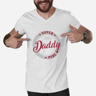 Super Daddy 100 Percent Pure Star Seal Great Family Gift Men V-Neck Tshirt - Seseable