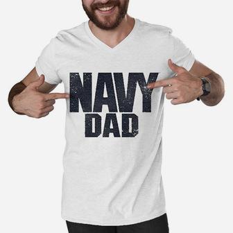 Us Navy Dad For Fathers Day, best christmas gifts for dad Men V-Neck Tshirt - Seseable