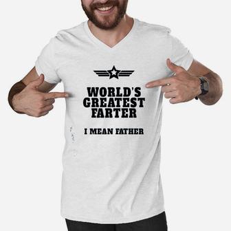 World Greatest Fathers Day, best christmas gifts for dad Men V-Neck Tshirt - Seseable