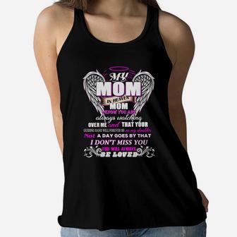 A Message To My Mom In Heaven Mothers Day New Gift Ladies Flowy Tank | Seseable UK