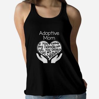 Adoptive Mom Mothers Day Ladies Flowy Tank - Seseable