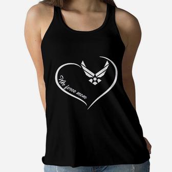 Air Force Mom Heart For Women Ladies Flowy Tank - Seseable