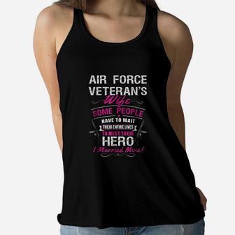 Air Force Veteran's Wife Ladies Flowy Tank - Seseable
