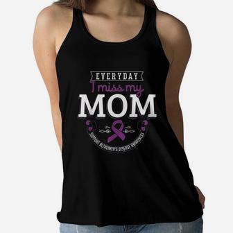 Alzheimers Awareness Disease Support Miss Mom Everyday Ladies Flowy Tank - Seseable