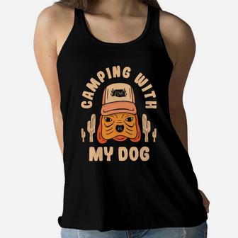 Amazing Idea Camping With My Dog Camping Lover Women Flowy Tank - Seseable