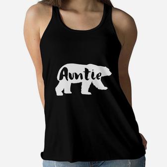 Auntie Bear T Shirt Mama And Papa Bear Ladies Flowy Tank - Seseable