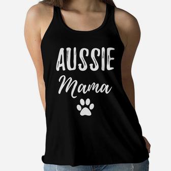 Aussie Mama For Aussie Shepherd Dog Mom Ladies Flowy Tank - Seseable